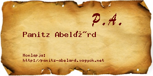Panitz Abelárd névjegykártya